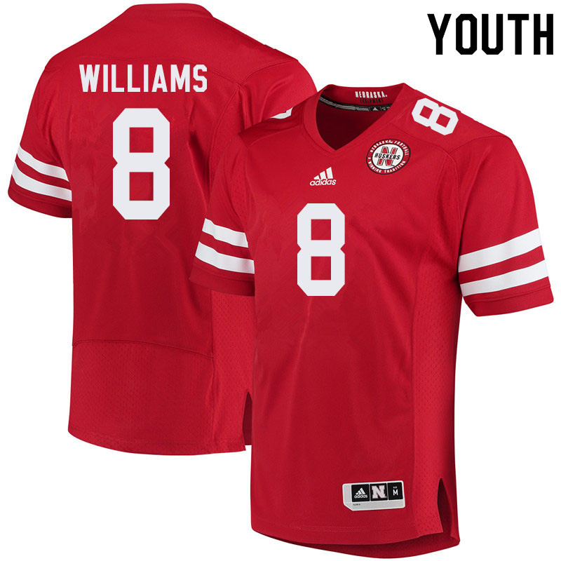 Youth #8 Deontai Williams Nebraska Cornhuskers College Football Jerseys Sale-Red - Click Image to Close